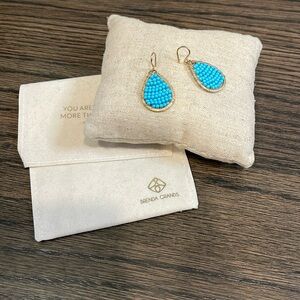 Turquoise beaded drop earrings